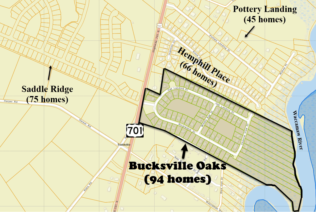 Bucksville Oaks new home community in Conway, SC